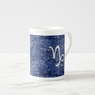 Tasse En Porcelaine SYMBOLE Zodiaque Capricorne sur Camo numérique ble