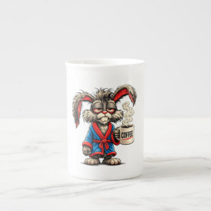 Tasse En Porcelaine T-shirt drôle de lapin grincheux café