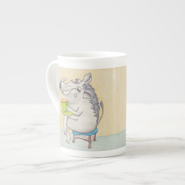 Tasse En Porcelaine Tangue de guerre du dessin animé. (Devant gauche)