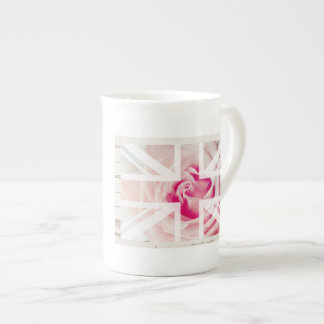 Tasse En Porcelaine Tasse rose de porcelaine tendre d'Union Jack