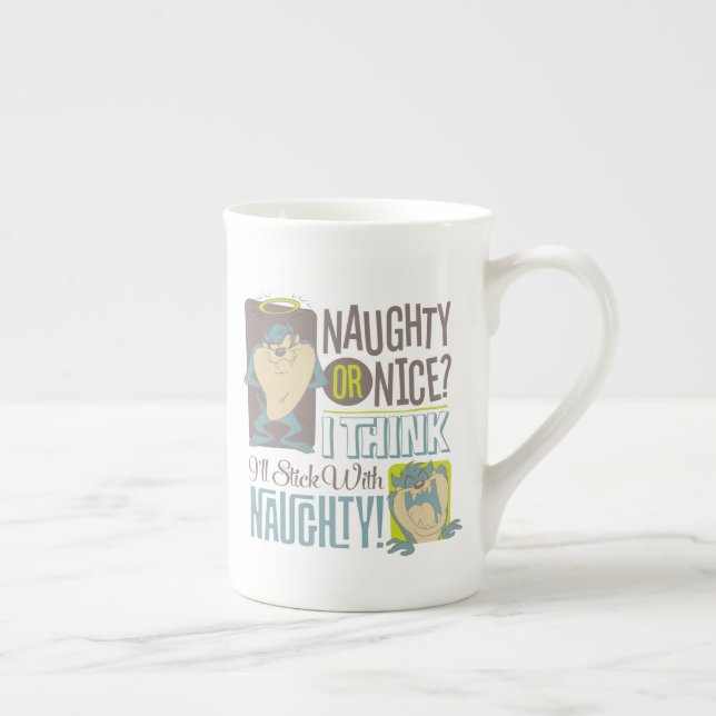 Tasse En Porcelaine TAZ™ - Naughty ou Nice ? (Droite)