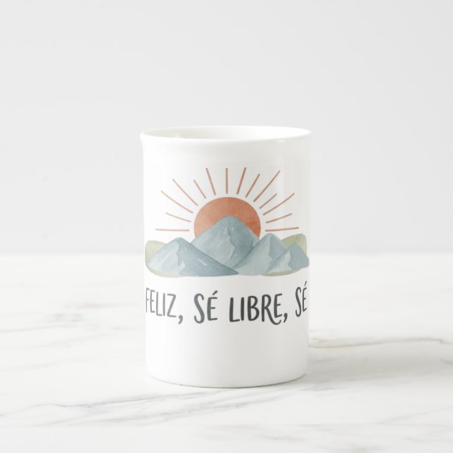 Tasse En Porcelaine Taza Latte Motivacional Montañas (Devant)