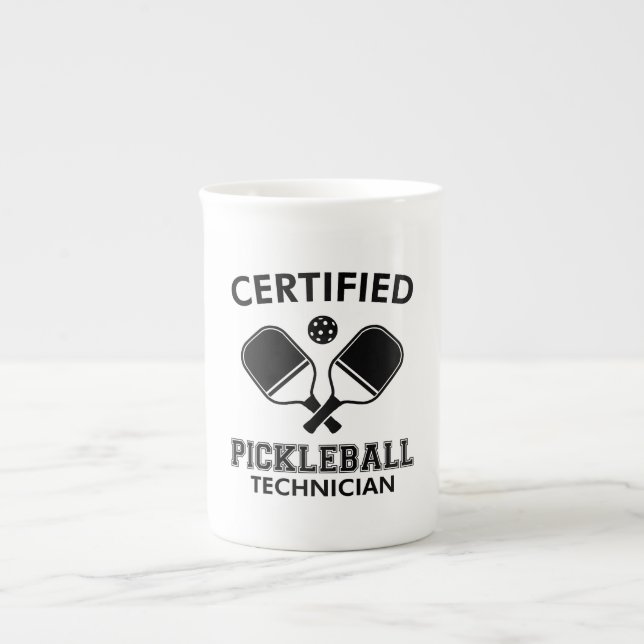 Tasse En Porcelaine Technicien certifié en Pickleball (Devant)