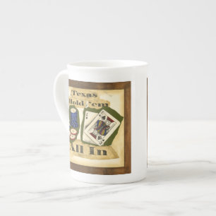 Tasse En Porcelaine Texas Hold 'Em main avec le roi et l'as