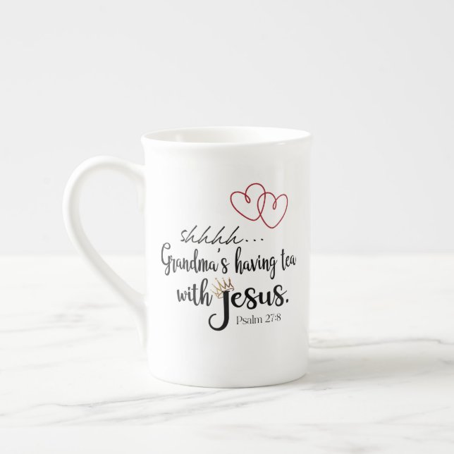 Tasse En Porcelaine THÉ GRANDMA AVEC JESUS Christian Temps calme (Gauche)