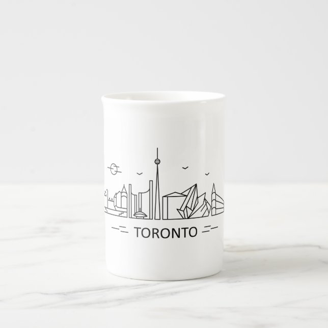 Tasse En Porcelaine Toronto Canada Lineart (Devant)