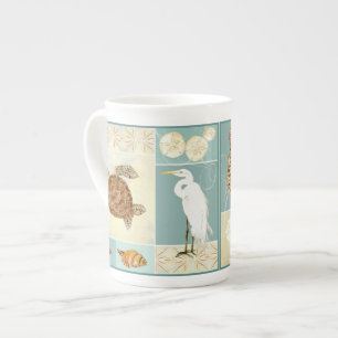 Tasse En Porcelaine Tortue de mer côtière de collage de bord de la m