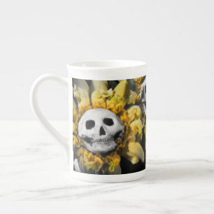 Tasse En Porcelaine Tournesol crâne - Thé de sang et String rouge