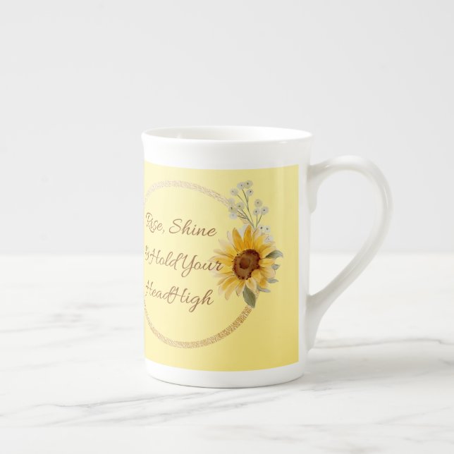 Tasse En Porcelaine Tournesol - Levez, Brille et Maintenez votre tête  (Droite)