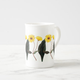 Tasse En Porcelaine Tournesols Dorés Botanique