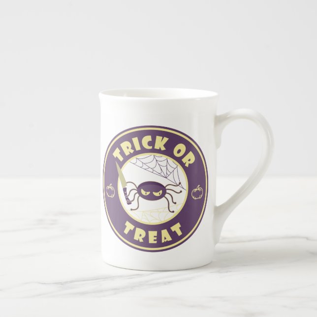 Tasse En Porcelaine Trick ou traiter l'araignée halloween style Starbu (Droite)