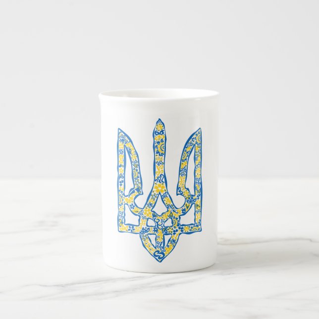 Tasse En Porcelaine trident de l'emblème national ukrainien tryzub eth (Devant)