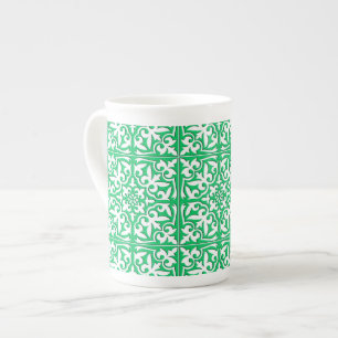 Tasse En Porcelaine Tuiles marocaines - Jade vert et blanc