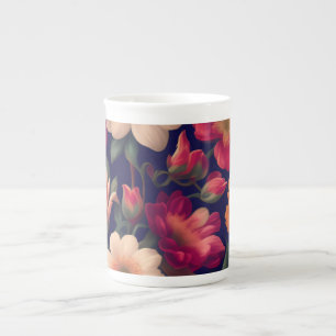 Tasse En Porcelaine Un papier peint à motif floral 