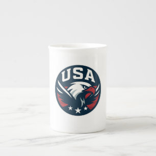 Tasse En Porcelaine USA Eagle Roundel — Emblème sportif agressif