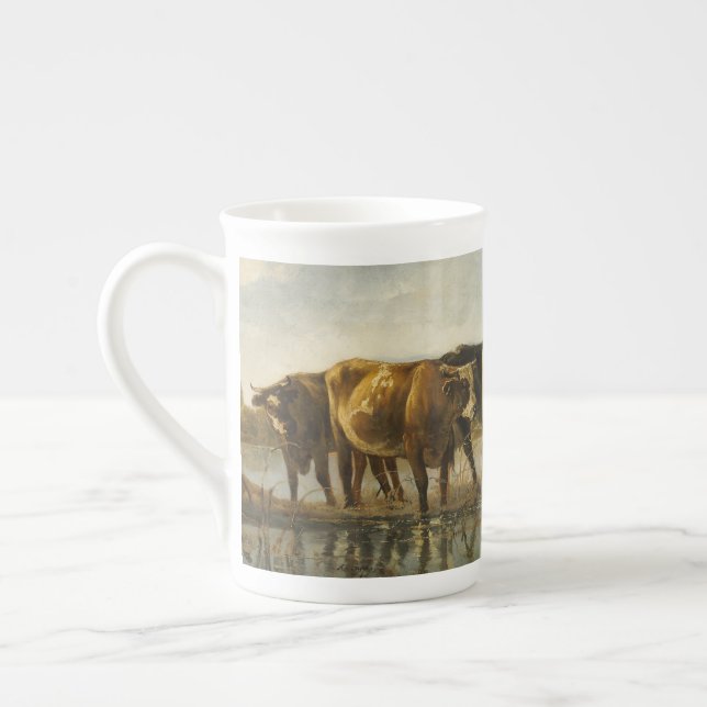 Tasse En Porcelaine Vaches dans une rivière Aelbert Cuyp (Gauche)