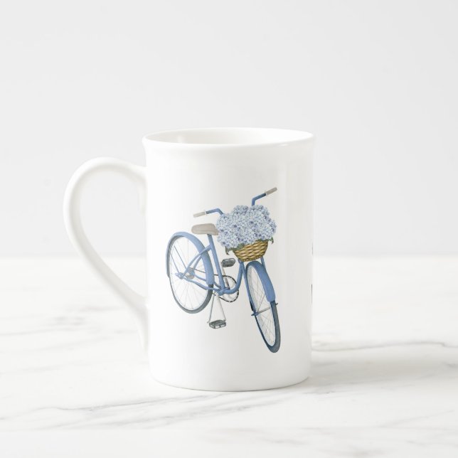 Tasse En Porcelaine Vélo avec louvette à panier Hydrangea (Gauche)