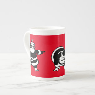 Tasse En Porcelaine Vintage Père Noël Trio rouge Noël
