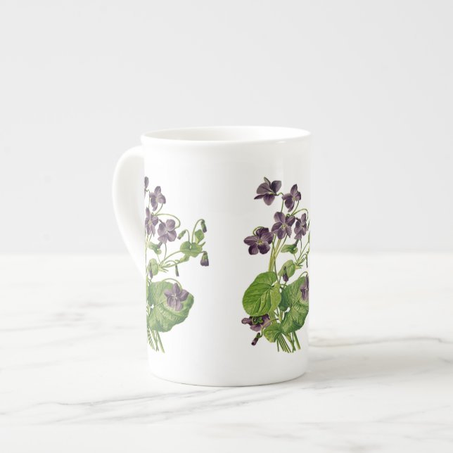 Tasse En Porcelaine Violette violette, bourdon de Chine (Devant gauche)