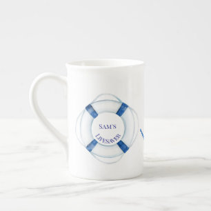 Tasse En Porcelaine Voilier Away Life Ring et Ancre Lifesaver