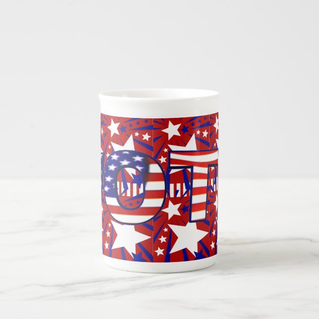 Tasse En Porcelaine Votez avec Stars and Stripes - (Devant)