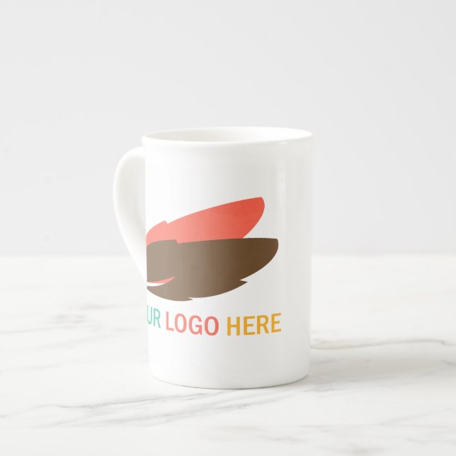 Tasse En Porcelaine Votre logo ici promotion d'entreprise (Devant gauche)