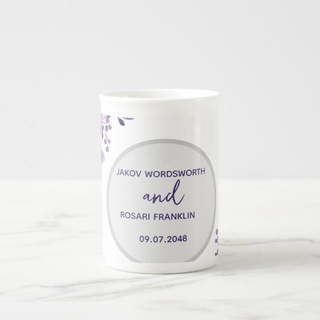 Tasse En Porcelaine Watercolor purple flower bouquet (Devant)