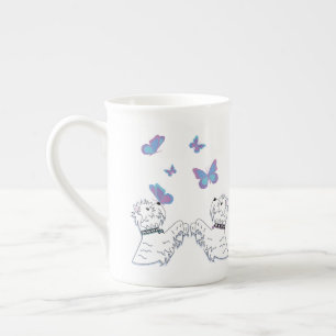 Tasse En Porcelaine Westies et papillons