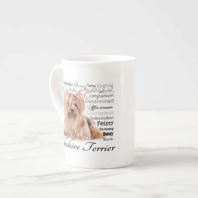 Tasse En Porcelaine Yorkie Traits Musique (Devant gauche)
