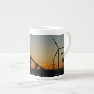 Tasse En Porcelaine Zonsondergang met windmolen, Rustgevend relaxt.