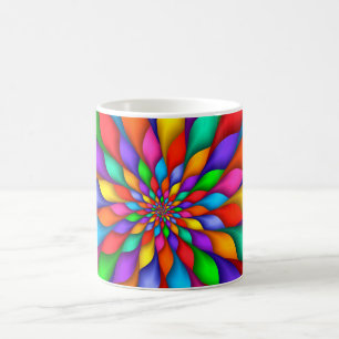 Tasse en spirale de fleur de pétales d'arc-en-cie