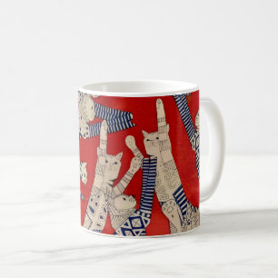 Tasse en tissu félin vintage