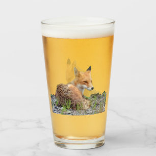 Tasse en verre avec le renard