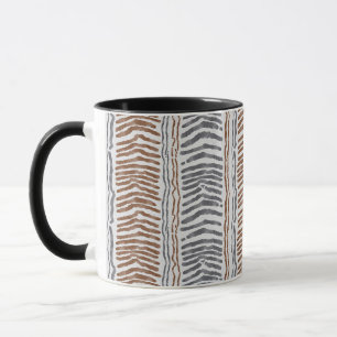 Tasse en verre givré à rayures grises marron moder