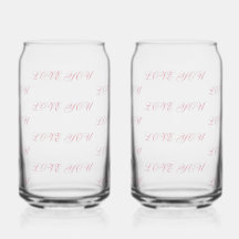Tasse en verre Love You | Verre à boire romantique