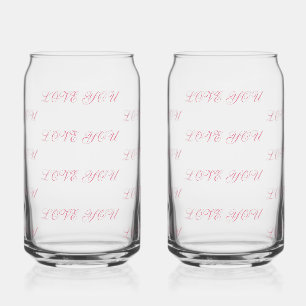Tasse en verre Love You Verre à boire romantique