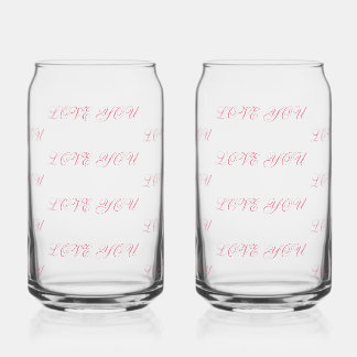 Tasse en verre Love You | Verre à boire romantique