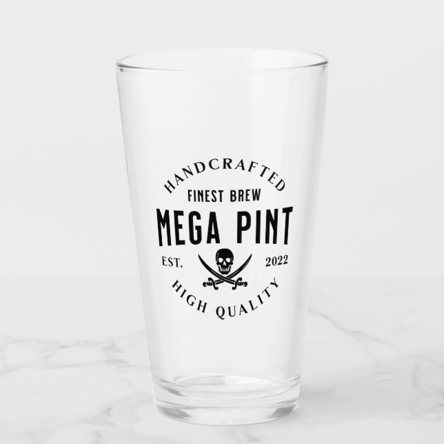 Tasse en verre MEGA PINT pour boire du café, du vi (Devant)