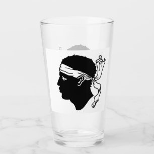 Tasse en verre patriotique avec drapeau de la Cors