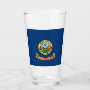 Tasse en verre patriotique avec drapeau de l'Idaho