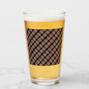 tasse en verre rose comme kaleidoscope art, noir, 
