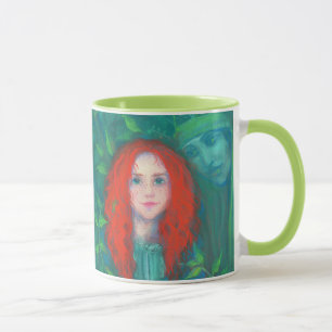 Tasse Enfant de la forêt, fille aux cheveux rouges, tein