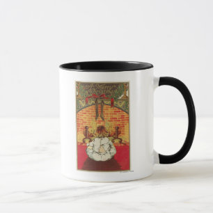 Tasse Enfant devant la cheminée