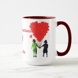 Tasse Enfants romantiques mignons se tenant la main Vale