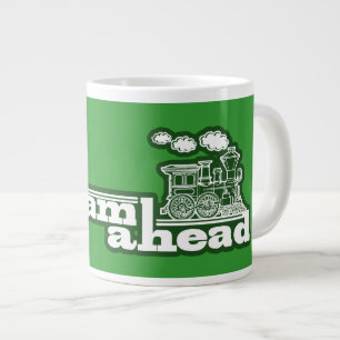 Tasse enorme de spécialité de plein train vert de
