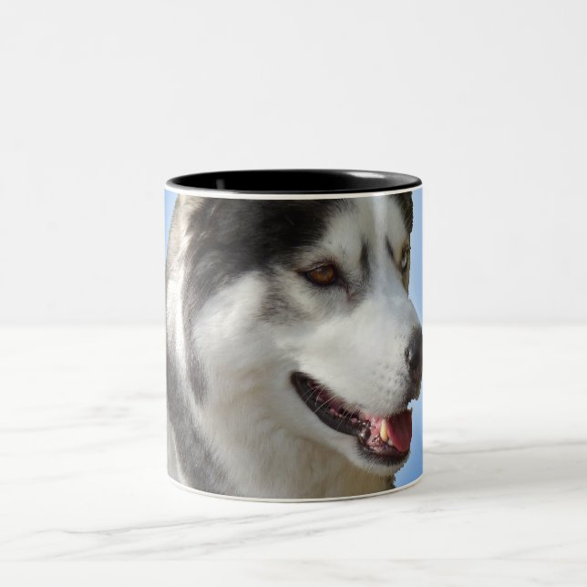 Tasse enrouée de chien de traîneau sibérien de (Centre)