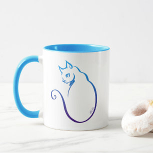Tasse Enrouler tiré par la main moderne de chat autour