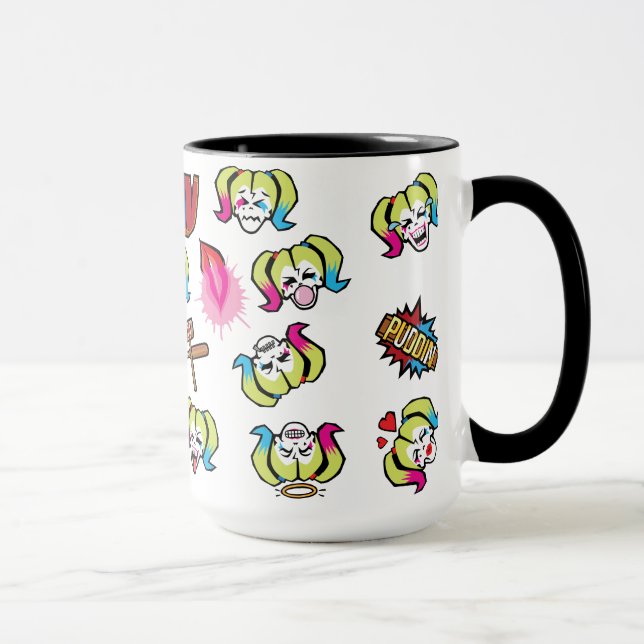 Tasse Équipe de suicide | Harley Quinn Emoji Motif (Droite)