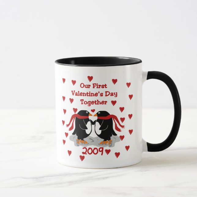 Tasse Ęr jour de Valentines de pingouin 2009 (Droite)