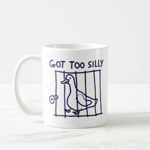 Tasse "Est devenu trop idiot" Canard en cage
